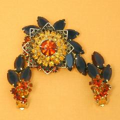 Topaz Navettes Multi-Color/Shaded Brooch