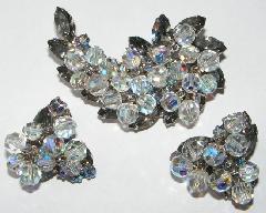 Gray (black Diamond) Navettes Earrings Clip