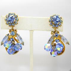 Blue Navettes Earrings Clip