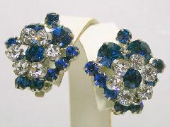 Blue Chatons Only Earrings Clip