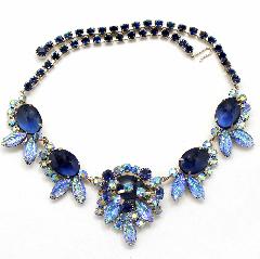 Blue Cabochons Molded/Cut Necklace