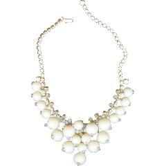 White (chalk Or Milk) Chatons Only Plastic Necklace