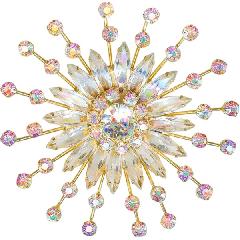 Clear Navettes Brooch