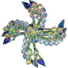 Blue Pear Brooch