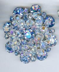 Blue Chatons Only Brooch