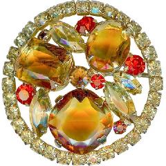 Topaz Emerald Cut Givre Brooch