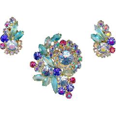 Blue Navettes Brooch
