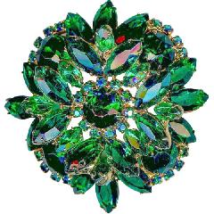 Green Navettes Brooch