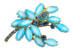 Blue Navettes Multi-Color/Shaded Brooch