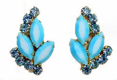 Blue Navettes Multi-Color/Shaded Earrings Clip