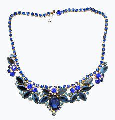 Blue Oval Multi-Color/Shaded Necklace