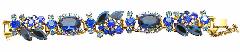 Blue Oval Multi-Color/Shaded Bracelet 5 Link