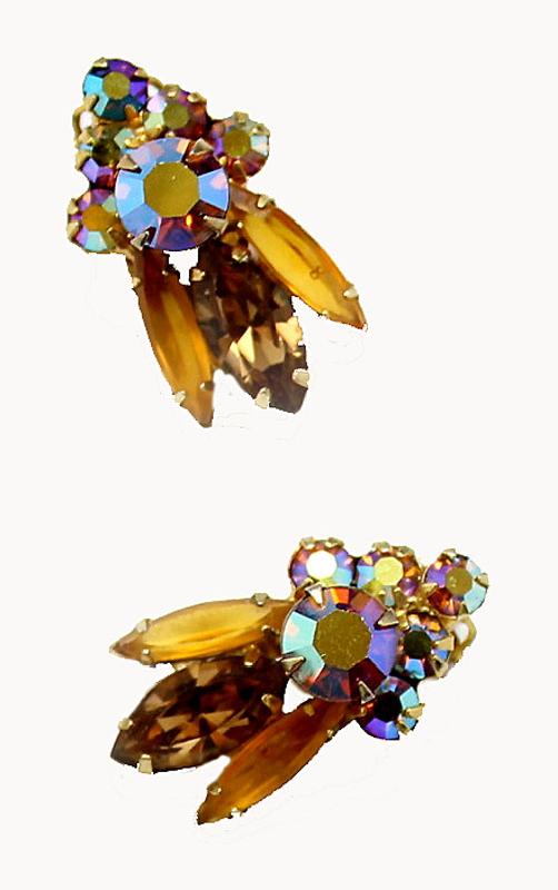 Front view of Topaz Navettes Earrings Clip