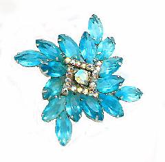 Blue Navettes Brooch