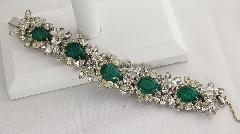 Green Pear Striped Bracelet 5 Link