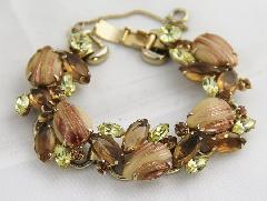 Topaz Pear Striped Bracelet 5 Link