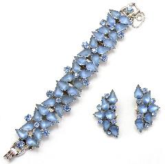 Blue Pear Frosted Earrings Clip
