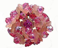 Pink Navettes Brooch