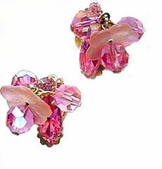 Pink Navettes Earrings Clip