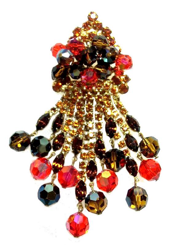 Front view of Topaz Navettes Brooch