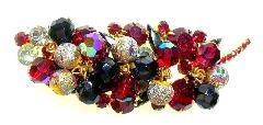 Red Navettes Brooch