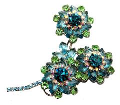 Blue Navettes Brooch