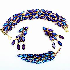 Purple (cardinal) Navettes Multi-Color/Shaded Bracelet 5 Link