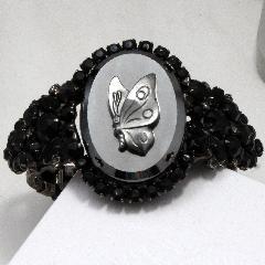 Black (jet) Oval Bracelet Clamper