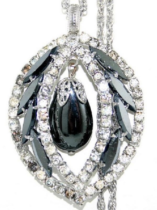 Front view of Hematite Navettes Pendant