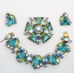 Blue Triangle Brooch