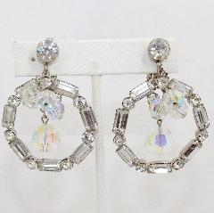 Clear Baguettes Earrings Clip