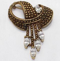 Clear Navettes Brooch
