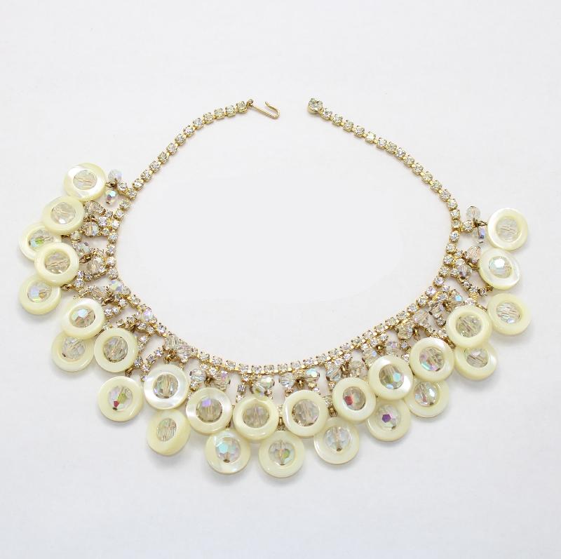 Front view of Clear Chatons Only Necklace