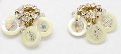 Clear Chatons Only Pearl Earrings Clip