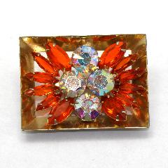 Orange Navettes Brooch