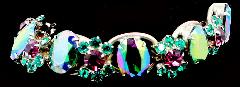 Purple (cardinal) Oval Multi-Color/Shaded Bracelet 5 Link