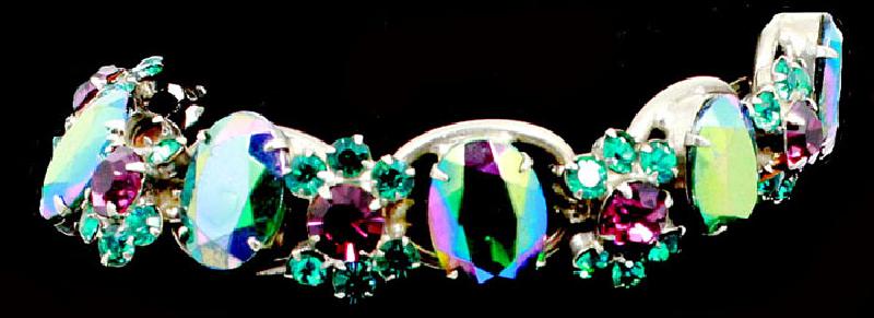 Front view of Purple (cardinal) Oval Multi-Color/Shaded Bracelet 5 Link