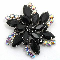Black (jet) Navettes Brooch