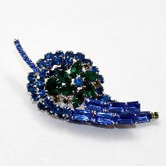 Blue Baguettes Brooch