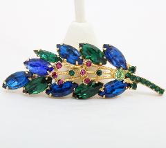 Green Navettes Brooch