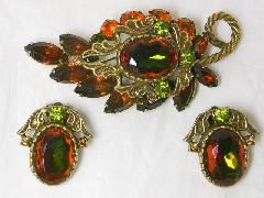 Fall Oval Multi-Color/Shaded Brooch