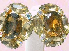 Topaz Oval Earrings Clip