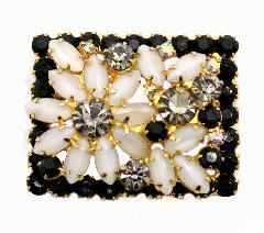 Black (jet) Navettes Brooch