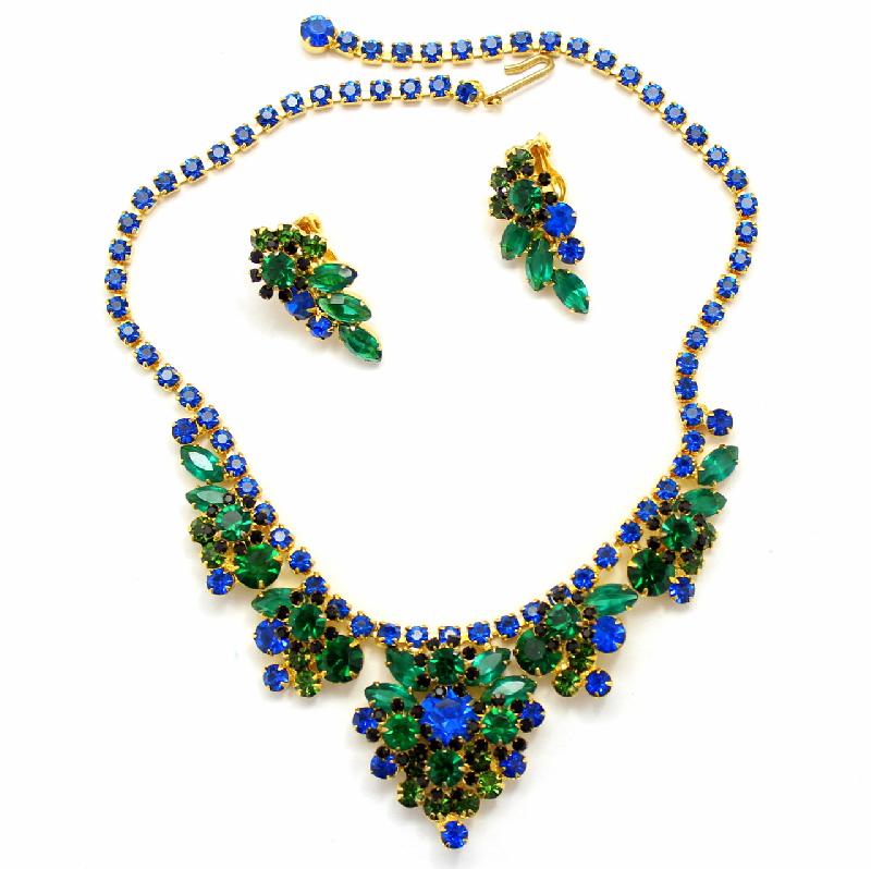 Front view of Multiple Colors Navettes Necklace