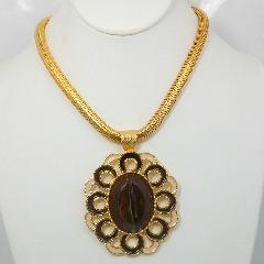 Topaz Cabochons Plastic Pendant