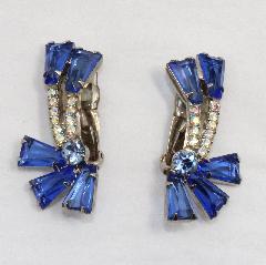 Blue Keystones Earrings Clip