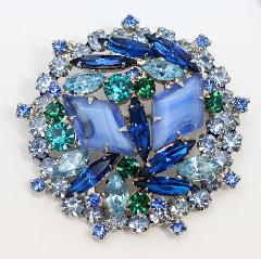 Blue Diamond Givre Brooch