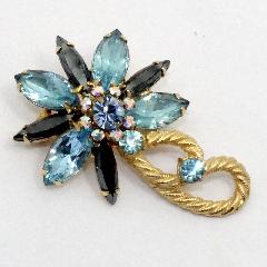 Blue Navettes Brooch