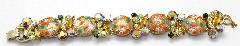 Orange Cabochons Painted (hand/Transfer) Bracelet 5 Link