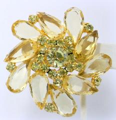 Yellow Pear Brooch
